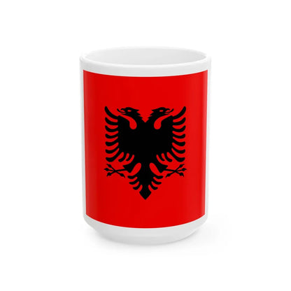 Flag of the President of Albania 2002 to 2014 - White Coffee Mug-15oz-Go Mug Yourself