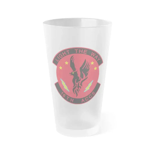 16TH ACCS (U.S. Air Force) Frosted Pint Glass 16oz 16oz Frosted - Go Mug Yourself