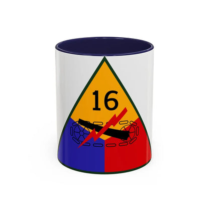 16th Armored Division (U.S. Army) Accent Coffee Mug-11oz-Navy-Go Mug Yourself