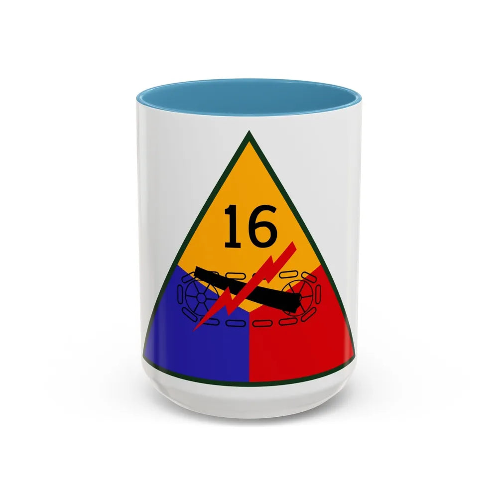 16th Armored Division (U.S. Army) Accent Coffee Mug-15oz-Light Blue-Go Mug Yourself