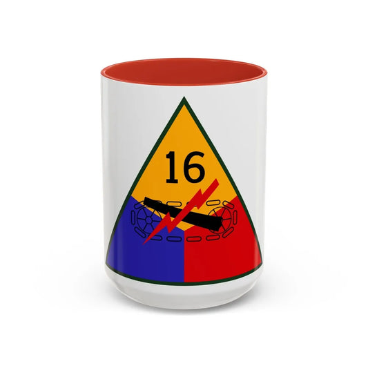 16th Armored Division (U.S. Army) Accent Coffee Mug-15oz-Red-Go Mug Yourself