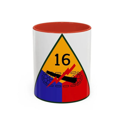 16th Armored Division (U.S. Army) Accent Coffee Mug 11oz Red - Go Mug Yourself