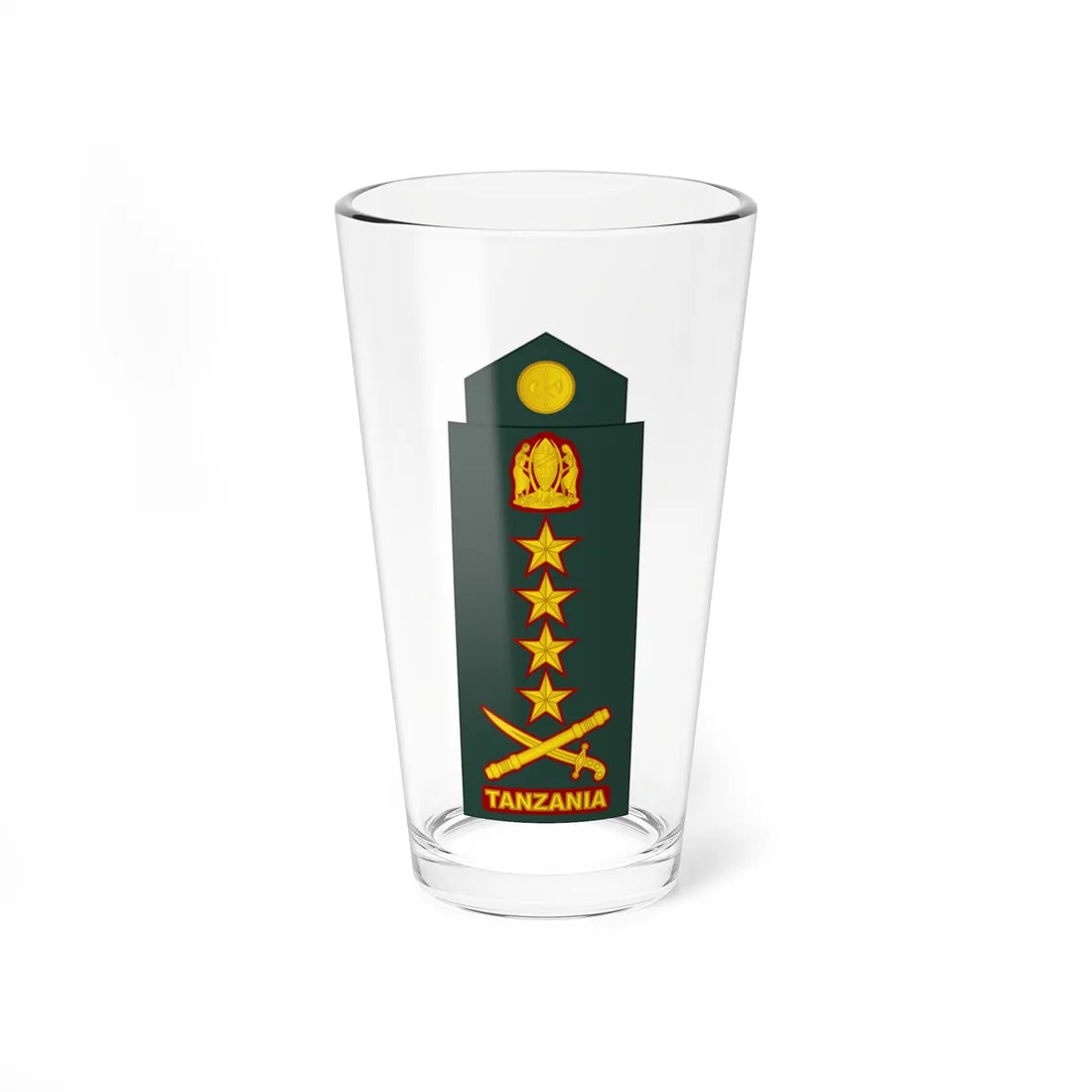 17 Tanzania Army GEN (Tanzania) (Military Rank) Pint Glass 16oz 16oz - Go Mug Yourself