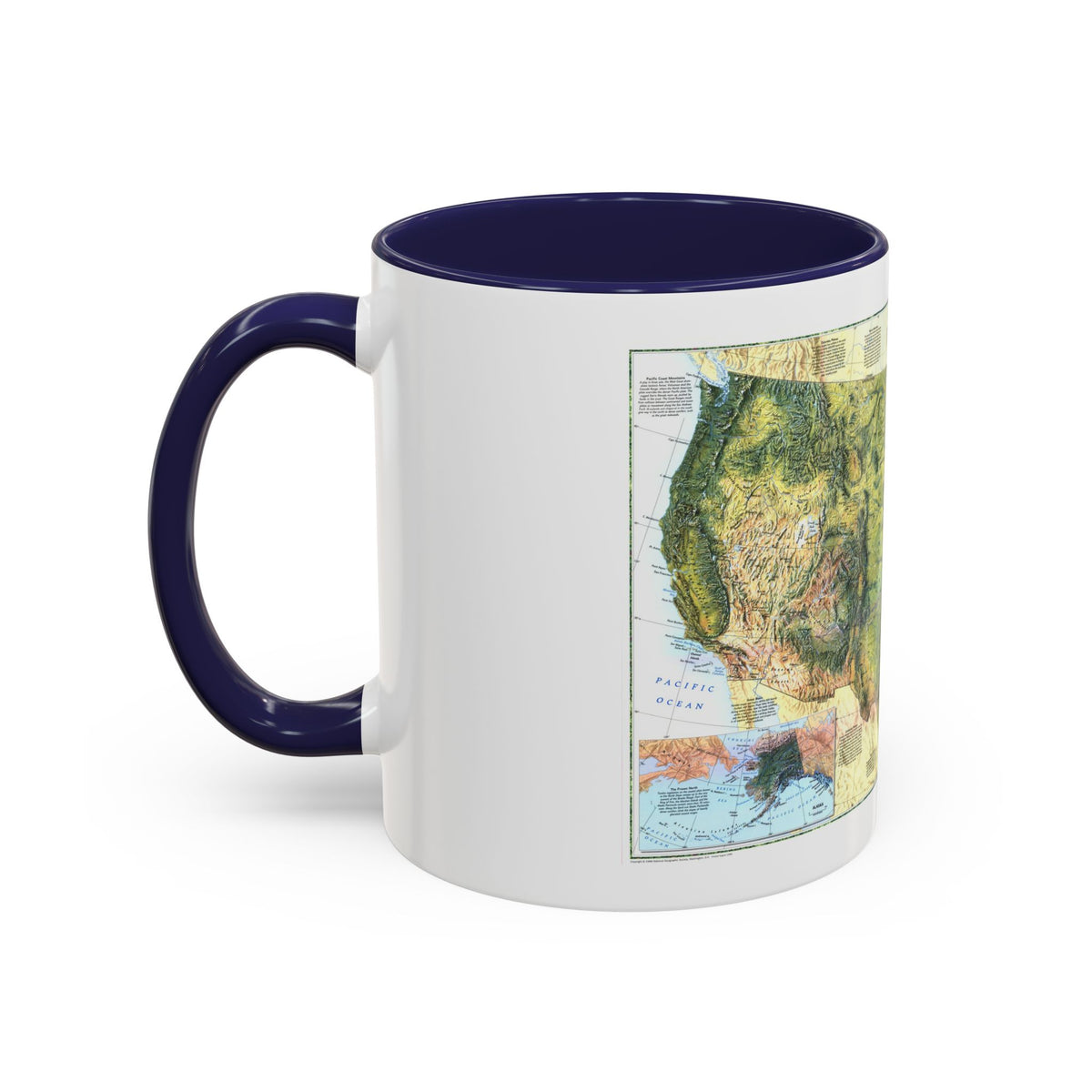USA - The Physical Landscape (1996) (Map) Accent Coffee Mug