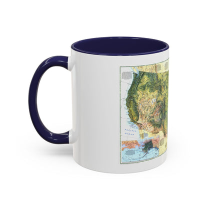 USA - The Physical Landscape (1996) (Map) Accent Coffee Mug