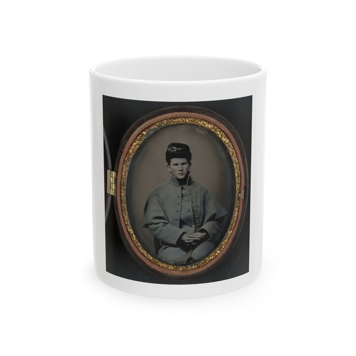 Unidentified Soldier In Union Great Coat (U.S. Civil War) White Coffee Mug