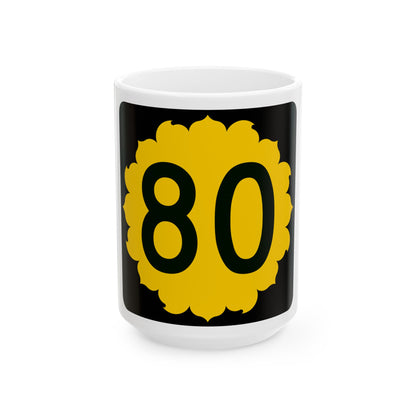 K-80 (Kansas) (Road Sign) White Coffee Mug