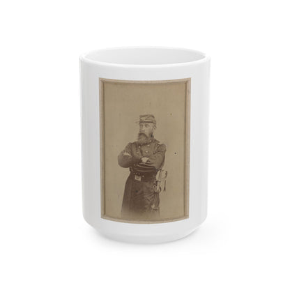 Colonel Francis L. Lee Of 4th Massachusetts Infantry Battalion And 44th Massachusetts Infantry Regiment In Uniform With Sword (U.S. Civil War) White Coffee Mug