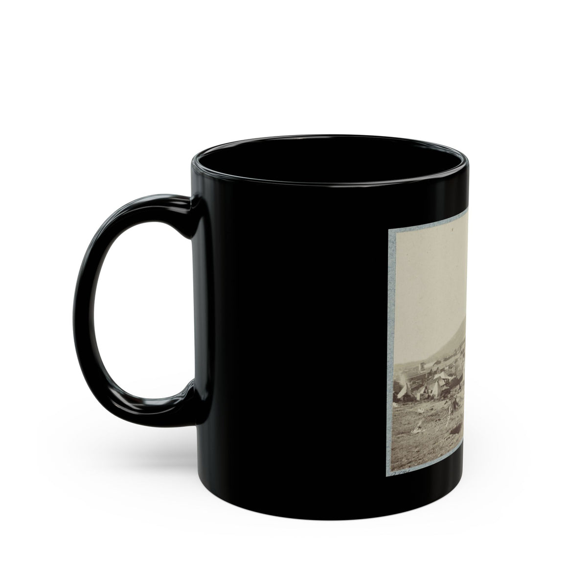 View Of Chattanooga With Lookout Mountain In The Distance(2) (U.S. Civil War) Black Coffee Mug