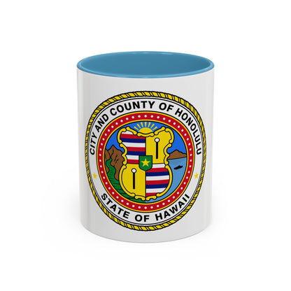 Seal of Honolulu Hawaii - Accent Coffee Mug