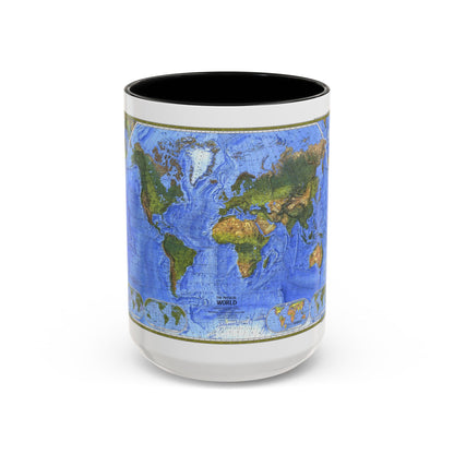 World Map - The Physical World (1975) (Map) Accent Coffee Mug