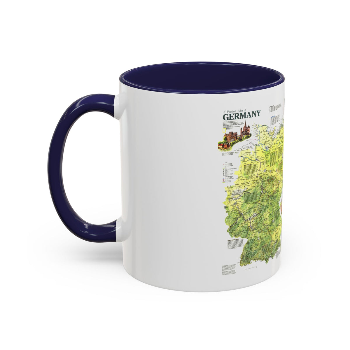 Germany - A Traveller's Map (1991) (Map) Accent Coffee Mug