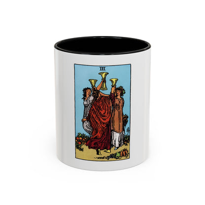 The 3 of Cups (Tarot Card) Accent Coffee Mug