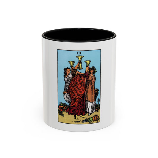 The 3 of Cups (Tarot Card) Accent Coffee Mug