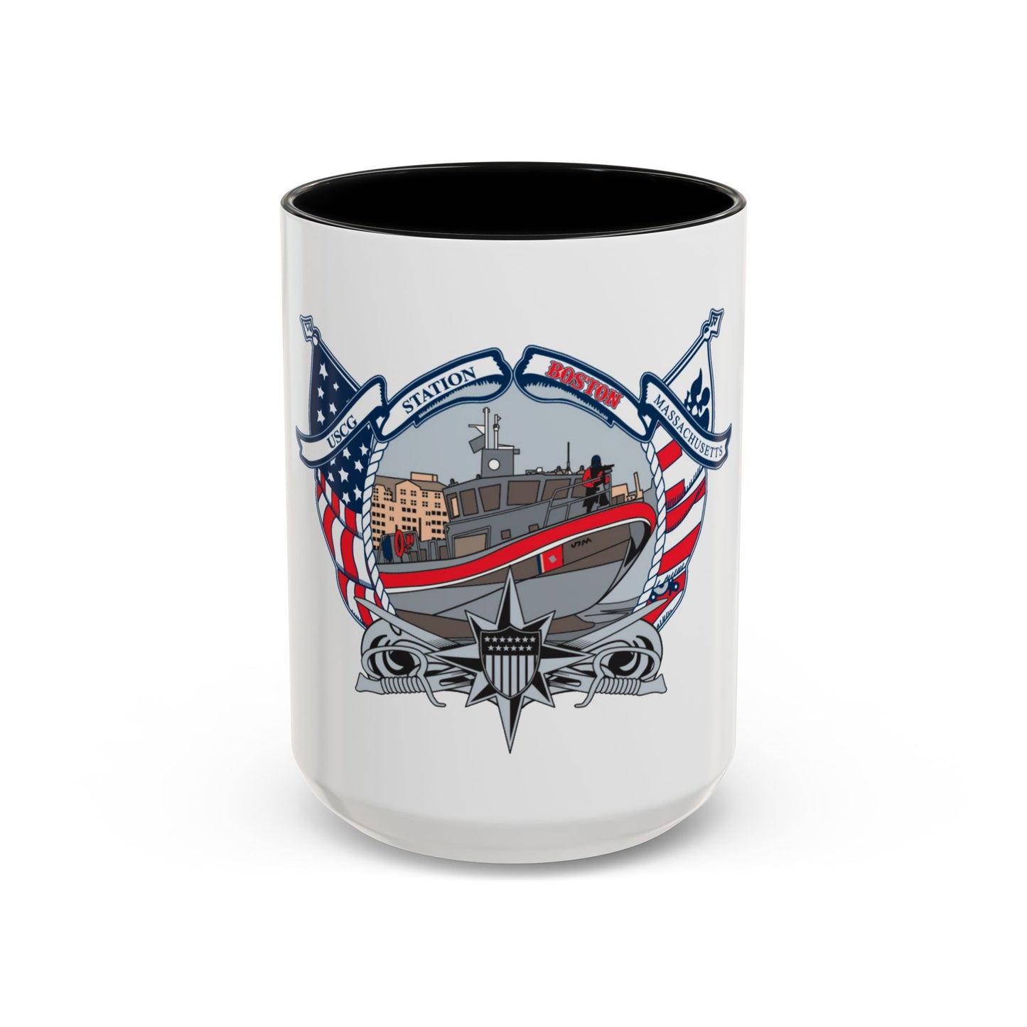 USCG Station Boston (U.S. Coast Guard) Accent Coffee Mug