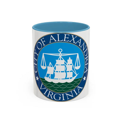 Seal of Alexandria Virginia - Accent Coffee Mug-11oz-Light Blue-Go Mug Yourself