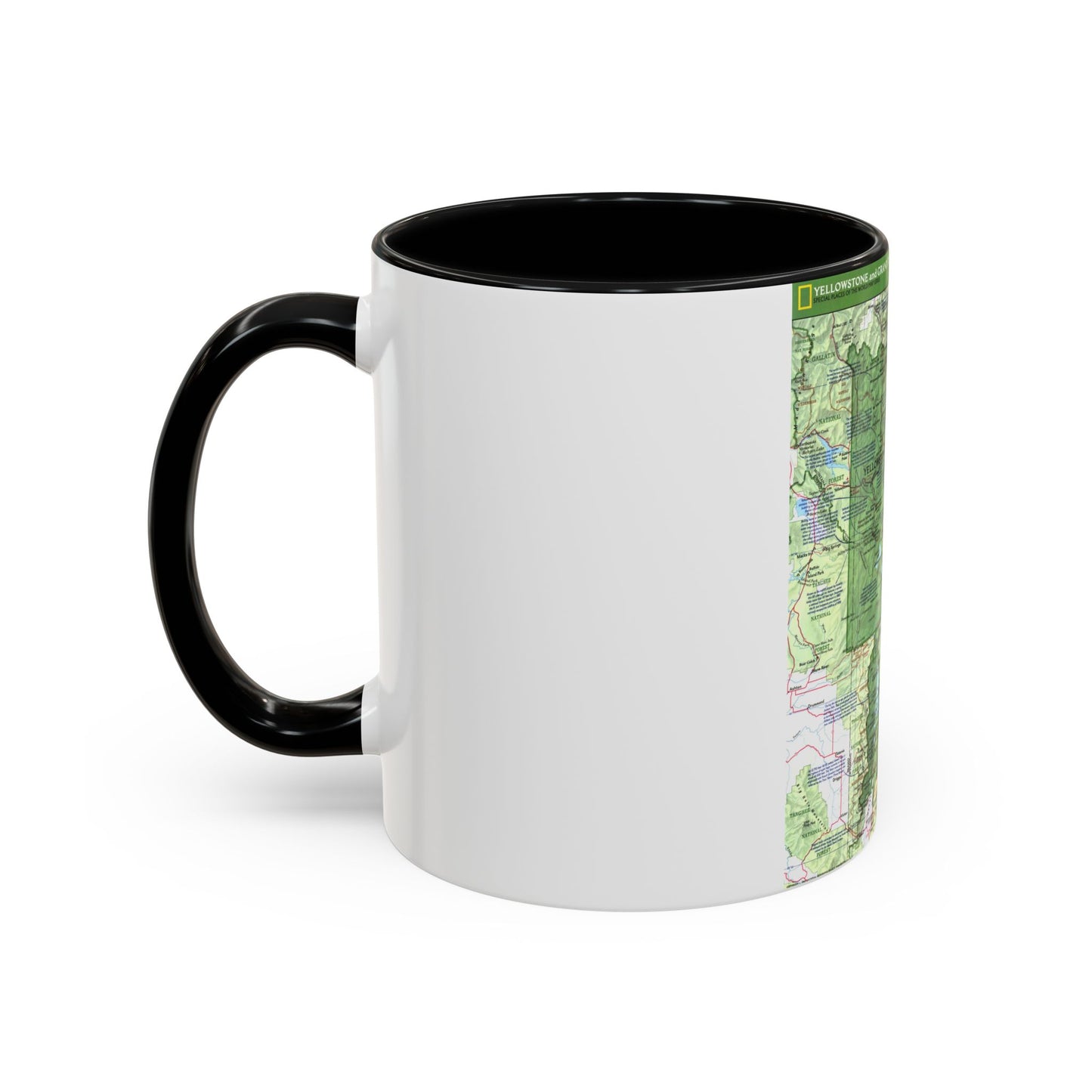 États-Unis - Yellowstone et Grand Teton 1 1989) (Carte) Tasse à café Accent