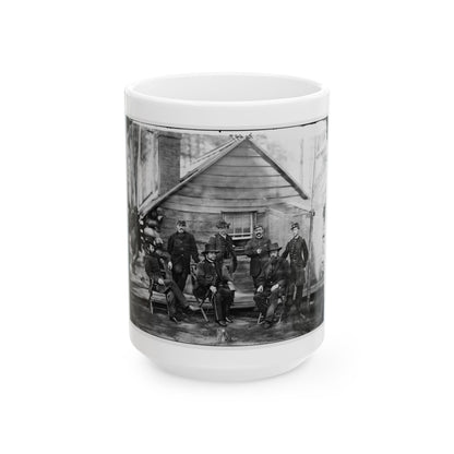 Brandy Station, Va. Gen. Rufus Ingalls And Staff, Chief Quartermaster, And Officers, Army Of The Potomac Headquarters (U.S. Civil War) White Coffee Mug