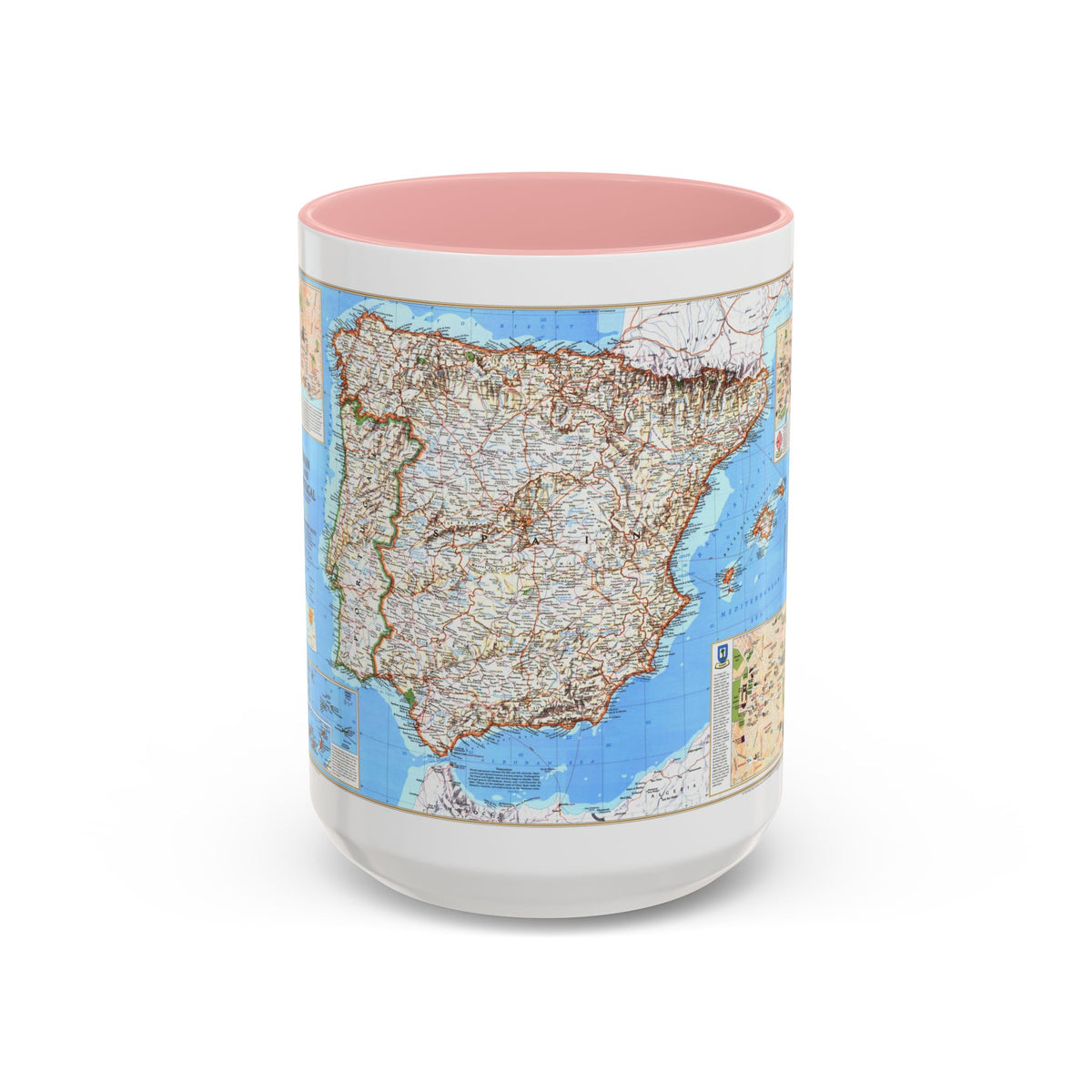 Spain and Portugal (1998) (Map) Accent Coffee Mug