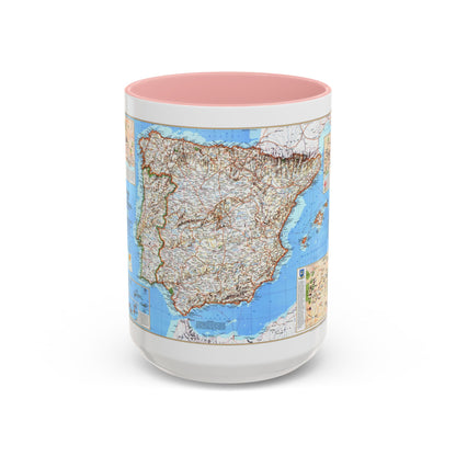 Spain and Portugal (1998) (Map) Accent Coffee Mug