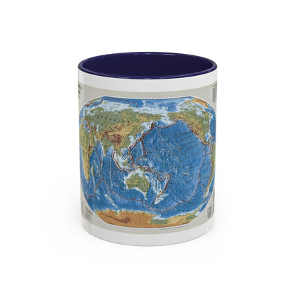 World Map - Tectonic Plates (1999) (Map) Accent Coffee Mug