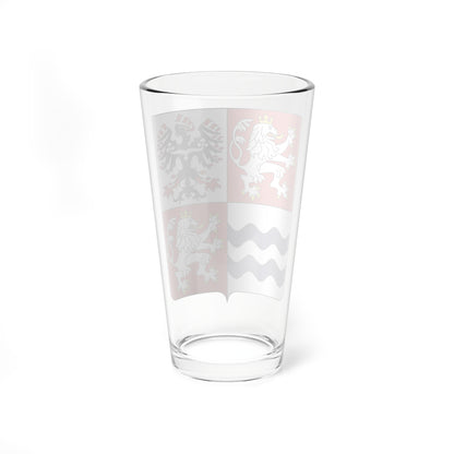 CZE Kraj Środkowoczeski COA (Czech Republic) (Coat of Arms) Pint Glass 16oz