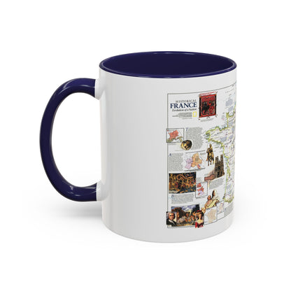 France- - Historical Evolution of a Nation (1989) (Map) Accent Coffee Mug