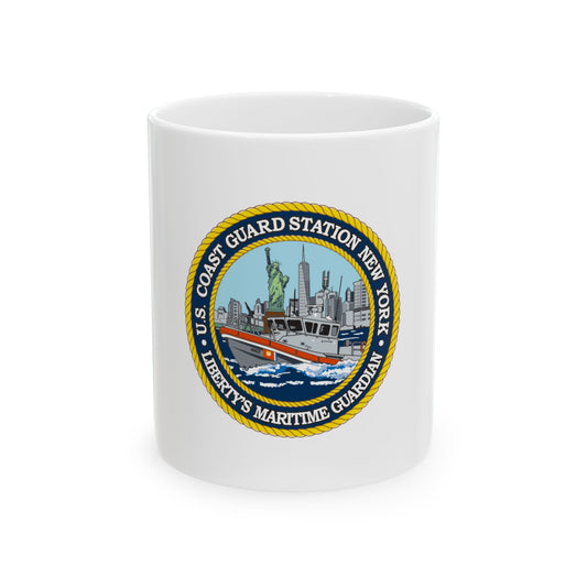 USCG Station New York (U.S. Coast Guard) White Coffee Mug