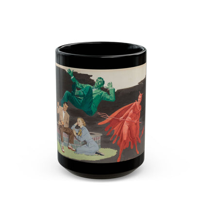 Devil and Angel, American Weekly Magazine interior illustration, 1951 - Black Coffee Mug-15oz-Go Mug Yourself