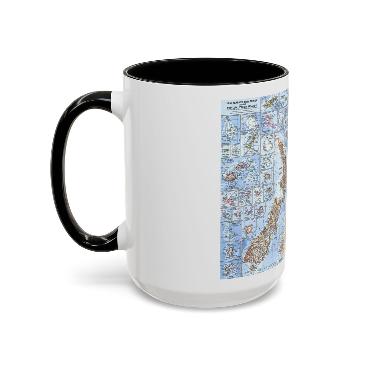 New Zealand, New Guinea (1962) (Map) Accent Coffee Mug