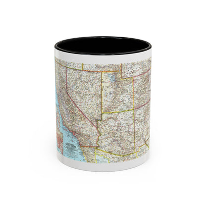 Detailed cream-toned map of the southwestern United States with state borders, roads and inset city maps.