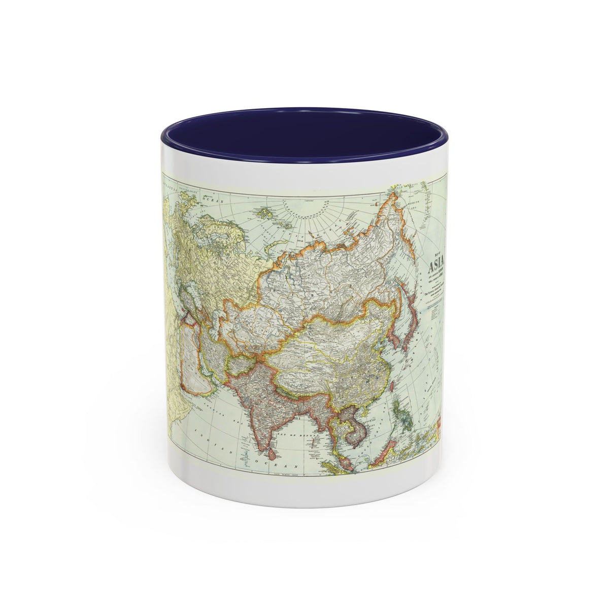 Asia and Adjoining Europe (1921) (Map) Accent Coffee Mug