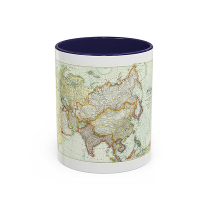 Asia and Adjoining Europe (1921) (Map) Accent Coffee Mug
