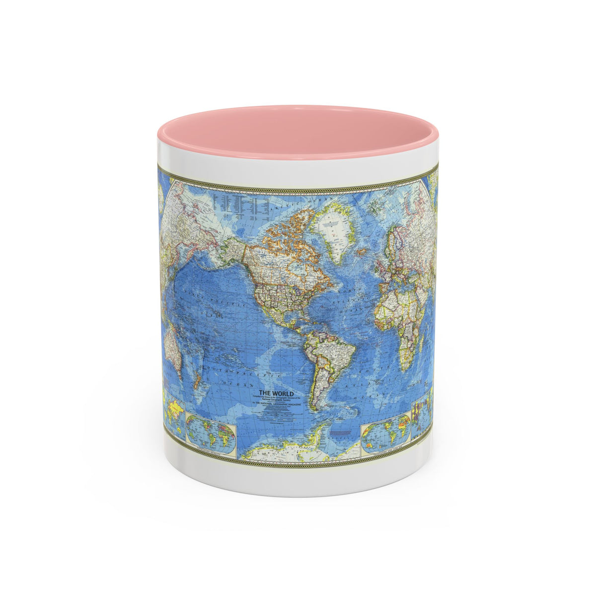 World Map (1970) (Map) Accent Coffee Mug