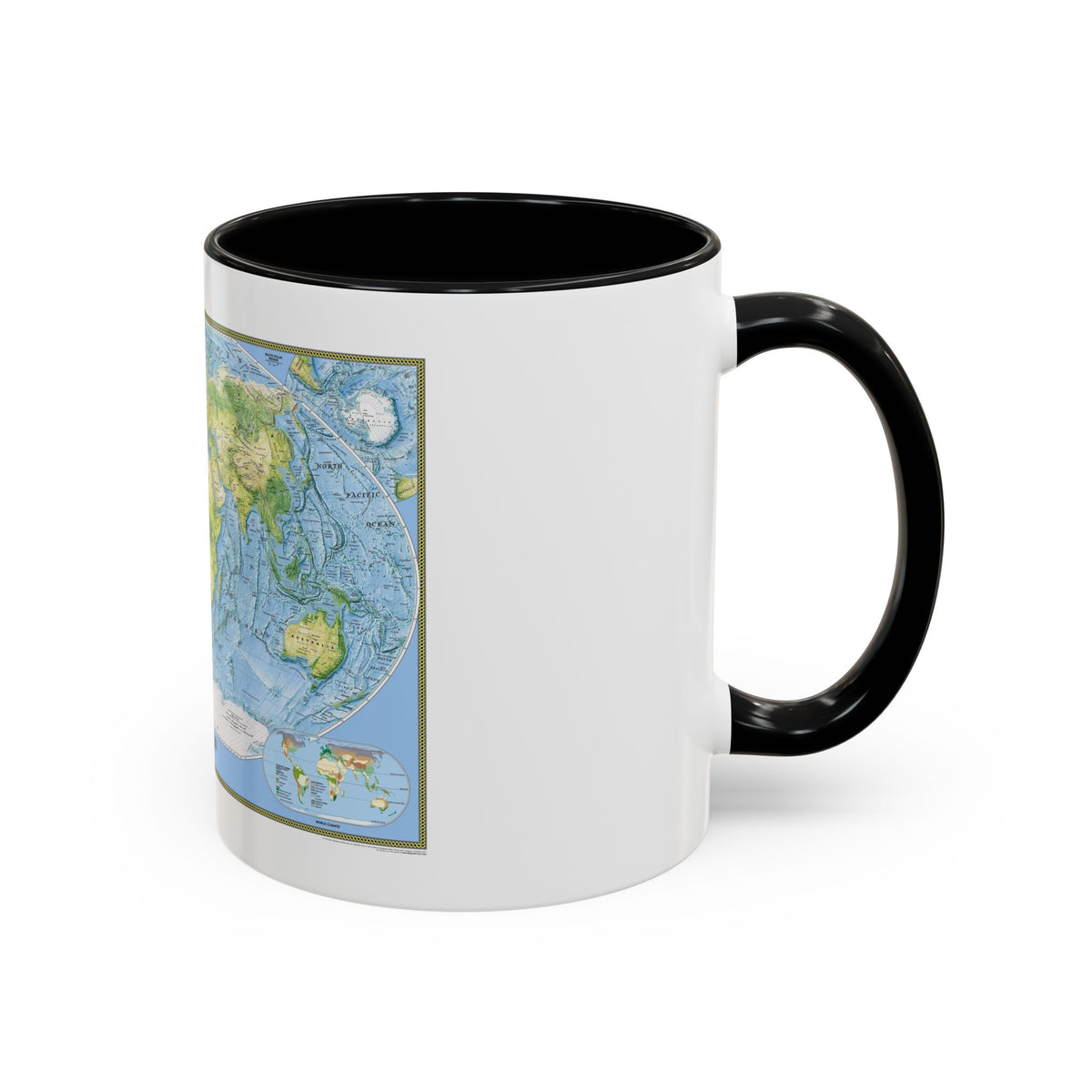 World Map - Physical (2005) (Map) Accent Coffee Mug