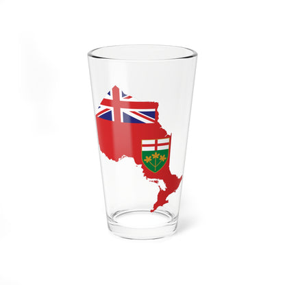 Flag-map of Ontario (Canada) Pint Glass 16oz