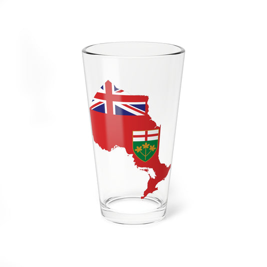 Flag-map of Ontario (Canada) Pint Glass 16oz