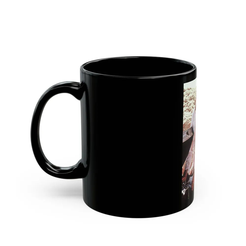 Caroline Munro #181 (Vintage Female Icon) Black Coffee Mug-Go Mug Yourself