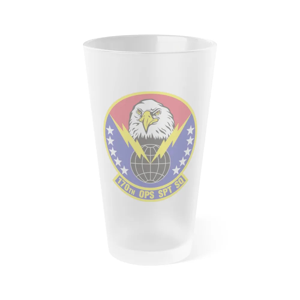 170th Operations Support Squadron (U.S. Air Force) Frosted Pint Glass 16oz-16oz-Frosted-Go Mug Yourself