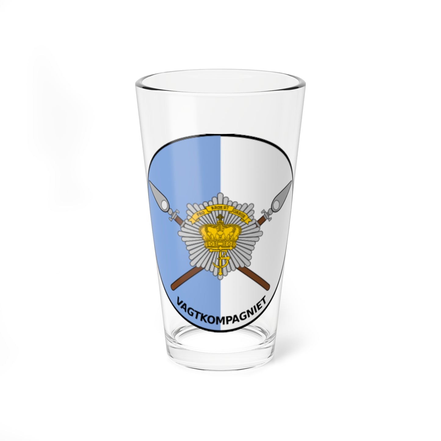 Emblem for the Danish Royal Life Guards Guard Company (Denmark) (Coat of Arms) Pint Glass 16oz