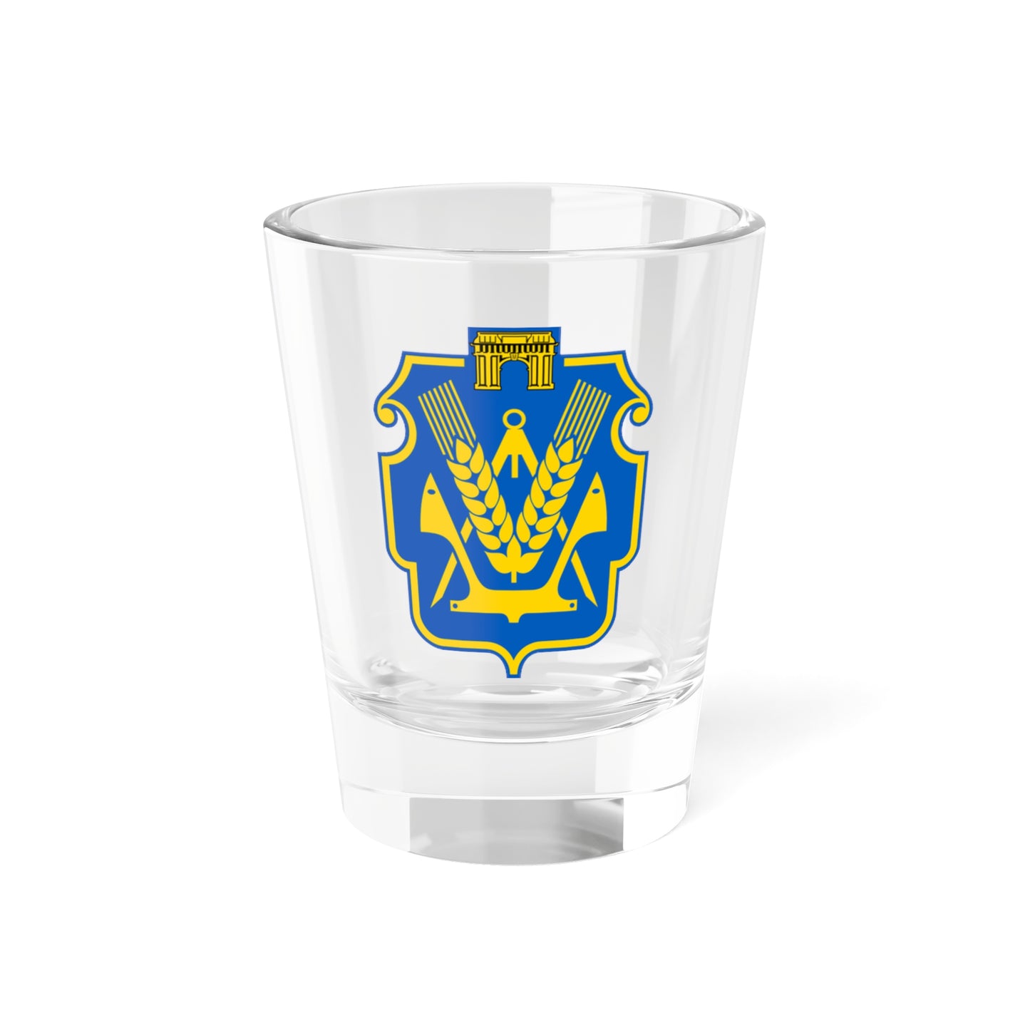 Coat of Arms of Kherson Oblast m (Ukraine) (Coat of Arms) Shot Glass 1.5oz