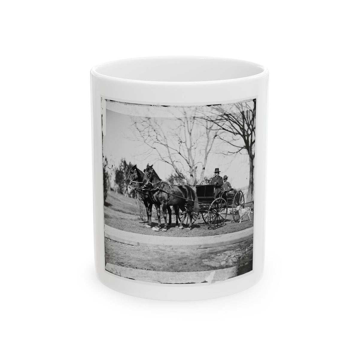 City Point, Virginia. Gen. Rufus Ingalls In Buggy With Colored Boy (U.S. Civil War) White Coffee Mug