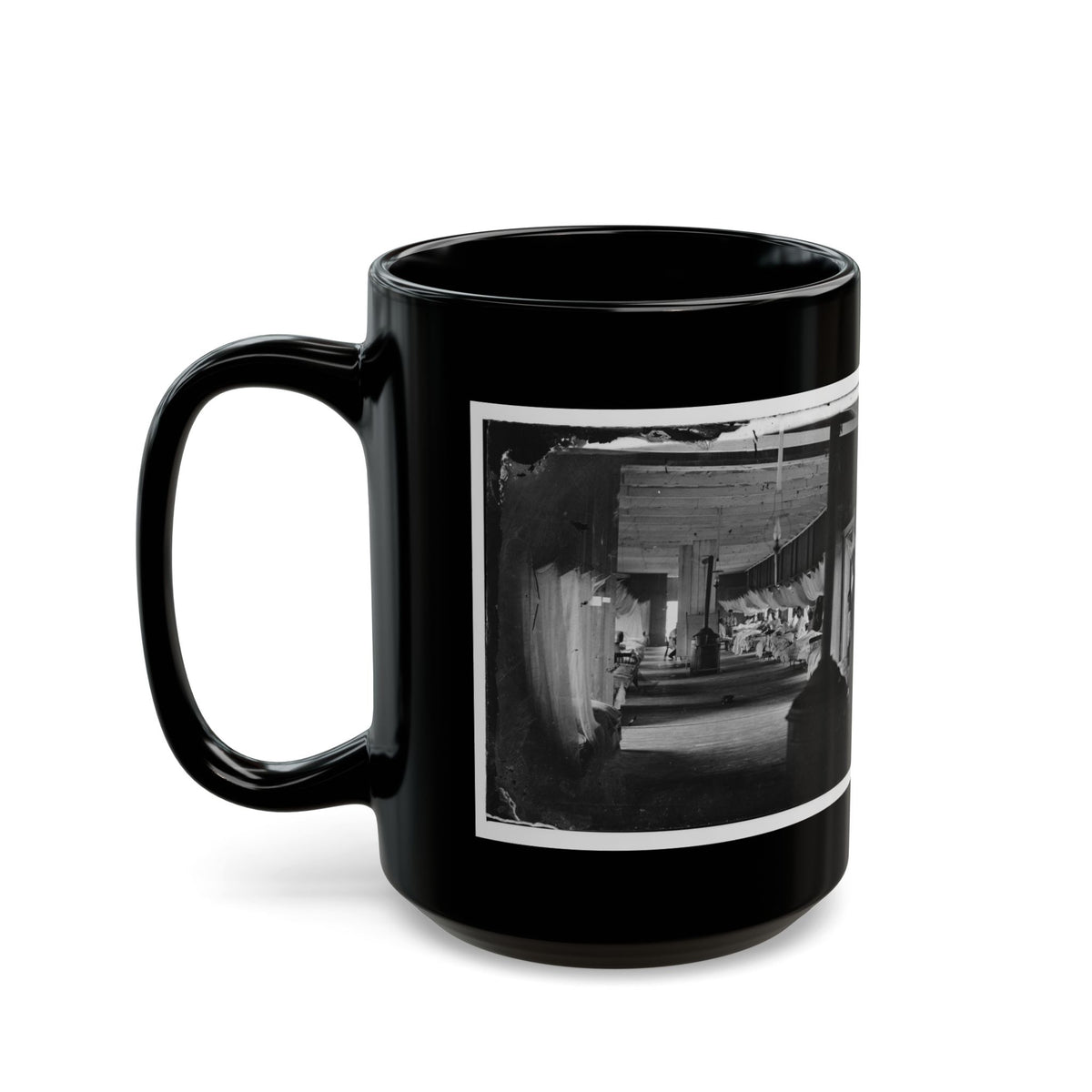 Washington, D.C. Patients In Ward Of Harewood Hospital; Mosquito Nets Over Beds (U.S. Civil War) Black Coffee Mug