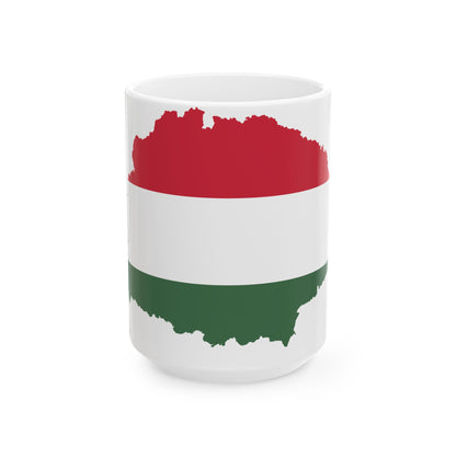 Flag-map of Greater Hungary (Hungary) White Coffee Mug