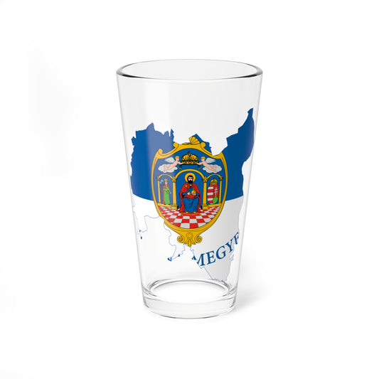 Flag-map of Tolna County (Hungary) Pint Glass 16oz