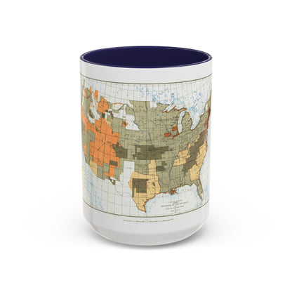 USA - The United States (1892) (Map) Accent Coffee Mug