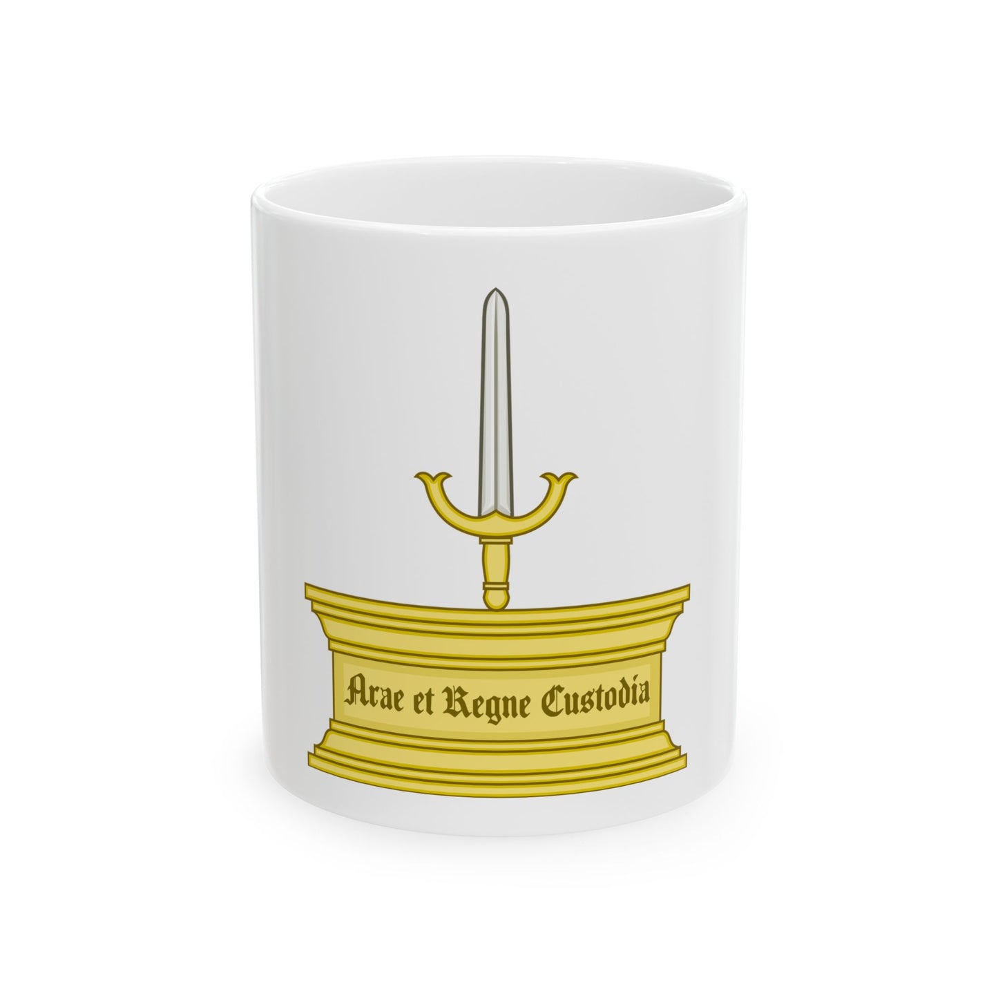 Altar and Sword Badge of Mary I - White Coffee Mug