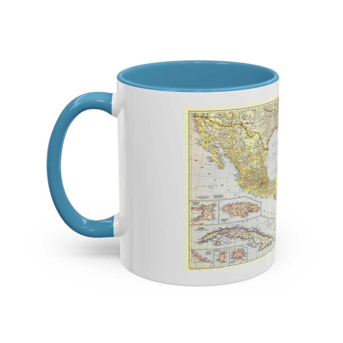 Central America - The Caribbean (1947) (Map) Accent Coffee Mug