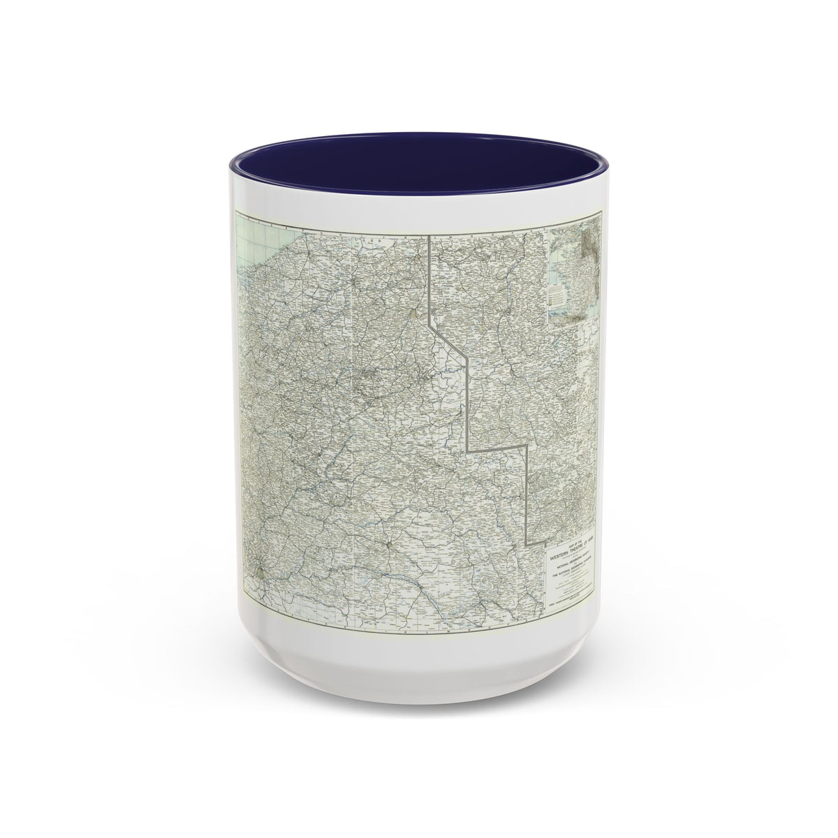 Western Theatre of War (1918) (Map) Accent Coffee Mug