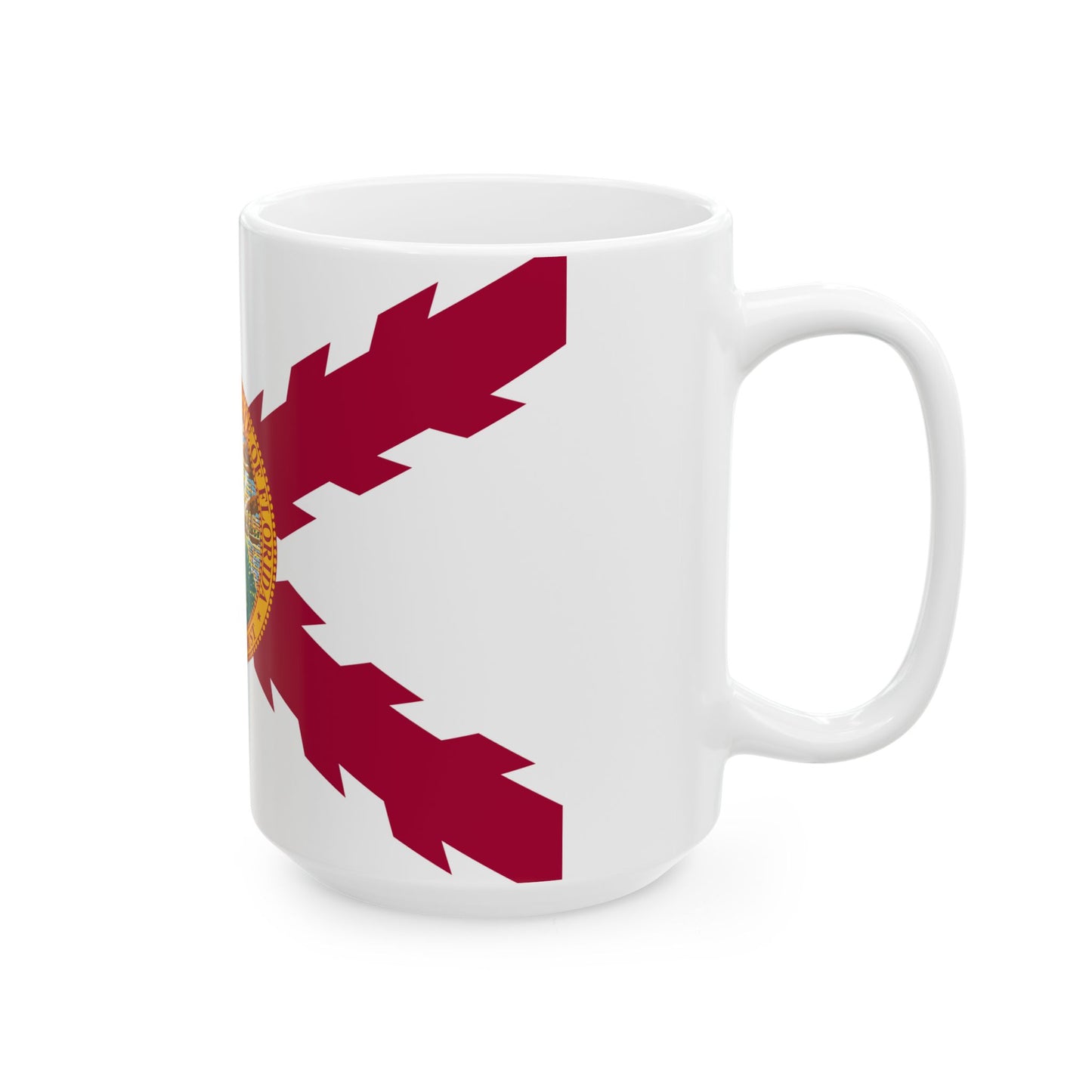 Flag of Cross of Burgundy with the Seal of Florida alternative version (United States) White Coffee Mug